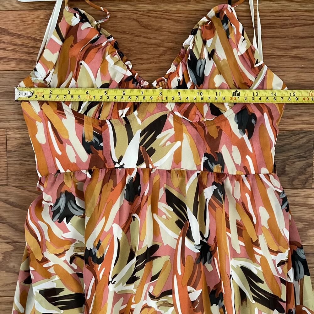 Hello Molly Womens 4 Painted By The Sun Sundress Multicolor Floral Casual - Picture 7 of 10